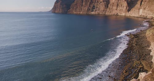 Ocean View From Los Gigantes Beach at Sunset Tenerife Canary Islands Spain