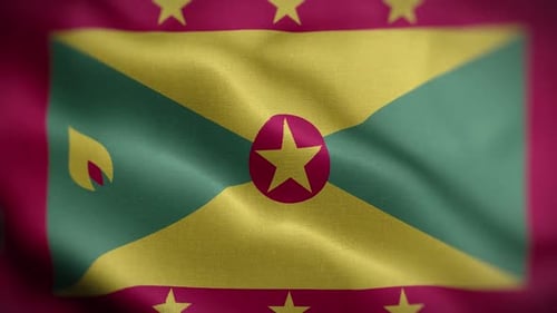 Waving Grenada National Flag in the Wind