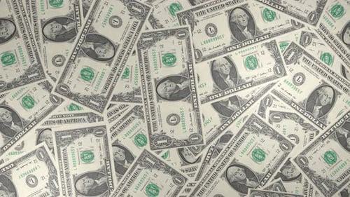 Fundo de notas de 1 dólar. Muitas notas.