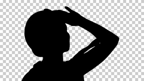 Silhouette Female construction worker , Alpha Channel