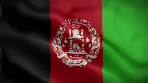 Afghanistan National Flag Waving in Realistic Loop