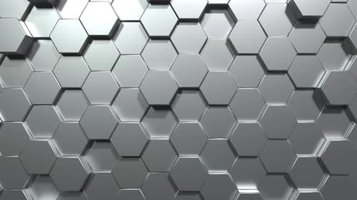 Seamless Looping Silver Hexagonal Grid Motion Background