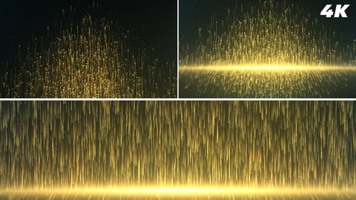 Shimmering Golden Particles Rising Seamless Loop Background