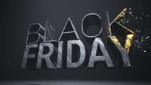 Black Friday Gold 3D Text Reveal Animation