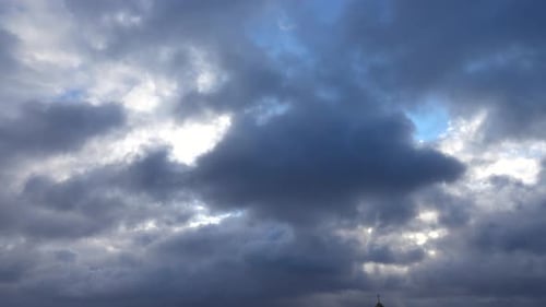 Dark Clouds with Sunlight in the Sky