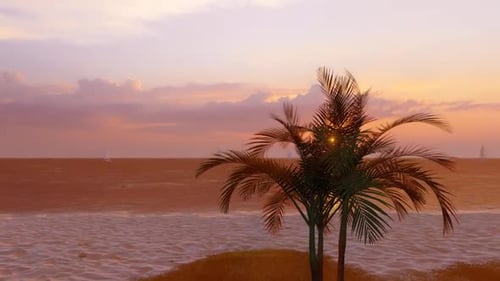 Sunset Over A Paradise Beach