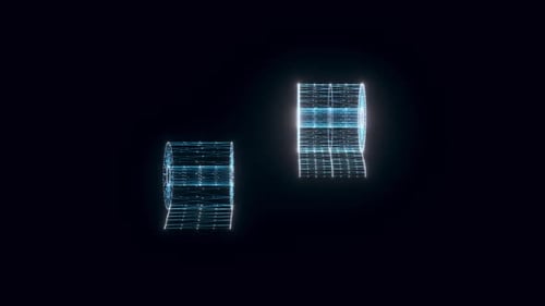 Digital Holographic Toilet Paper Wireframe Animation