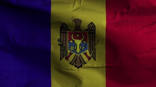 Waving Moldova Flag Loop Animation