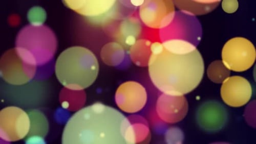 Vibrant Colorful Bokeh Lights Particle Moving Background