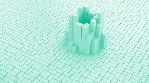 Abstract 3d Blocks Wave Blue