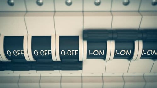 Electrical Circuit Breakers Switching On and Off