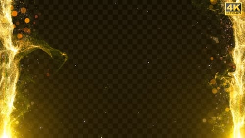 Abstract Golden Particle Flow Overlay Animation
