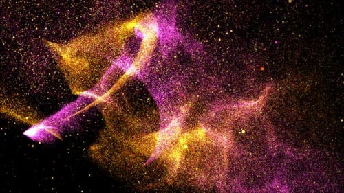 Golden Magenta Glitter Fluid Abstract Background