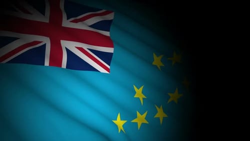 Realistic Waving Tuvalu Flag Animation for National Projects