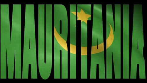 Mauritania Flag Reveal with Waving Fabric Texture
