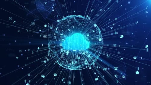 Futuristic Cloud Computing and 5G Global Network Animation
