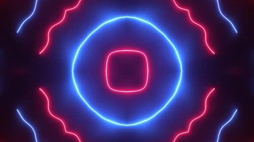 Abstract Neon Light Kaleidoscope Pattern Seamless Loop
