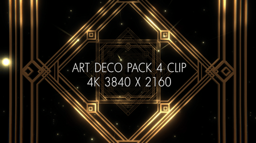 4K Luxury Art deco Gatsby Pack 4 Clips