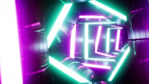 Square VJ Tunnel Loop 4K 01