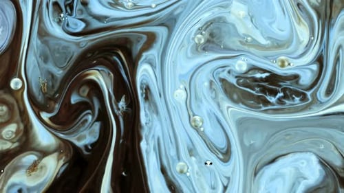 Abstract Fluid Art: Blue, Brown, and White Swirls
