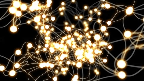 Abstract Glowing Connected Nodes Loop Background