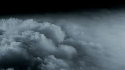 Abstract Moving Smoke Clouds on Black Background