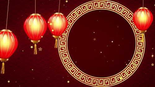 Chinesische Laternen hängen
