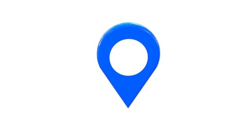Animated 3D Blue Map Location Pin Reveal Icon