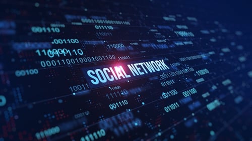 Social Network Digital Binary Code Background