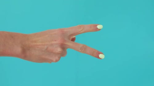 Woman Hand Show Rock Paper Scissors Game
