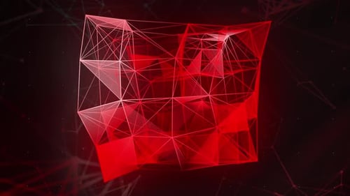Cube abstrait 3D de matière de plexus sur fond bleu
