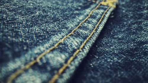 Close Up of Dark Blue Denim Fabric