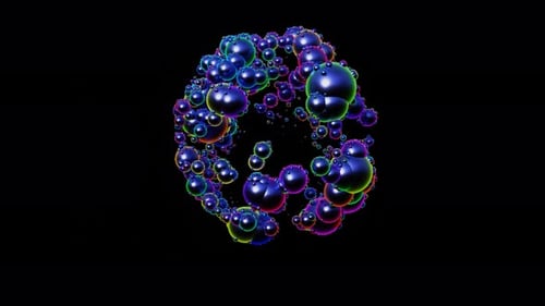Abstract Iridescent Bubbles Dynamic Loop Animation