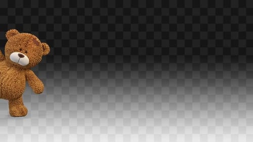 Animated Brown Teddy Bear Waving