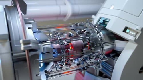 Futuristic Abstract Machine Processing Data Animation