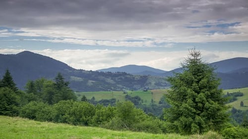 Lush Mountain Landscape on Overcast Day