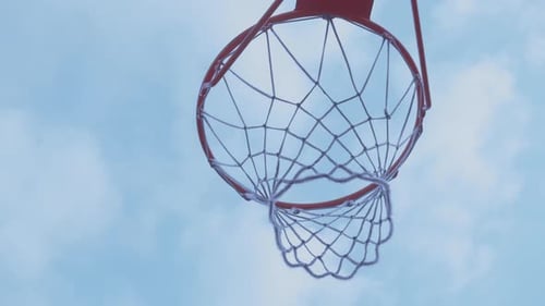 Basketball Ball Does Not Hit the Basketball Hoop View From