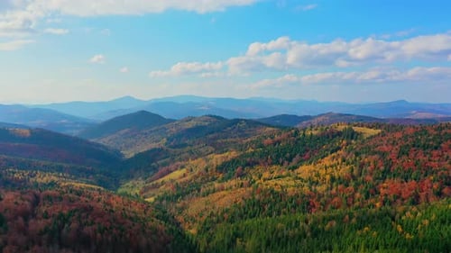 Aerial Drone Video Flying Over Carpathians Mountains, Ukraine, Europe