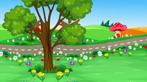 Cartoon Landscape 4k Loop