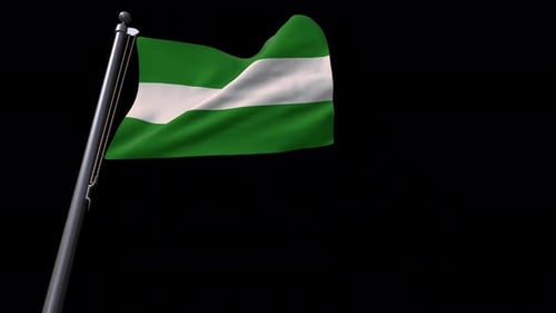 Green and White Horizontal Flag Waving 3D Animation