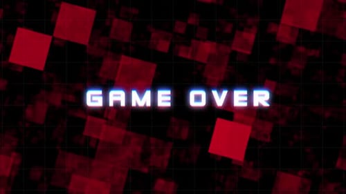 Game Over Glitch Text Neon Title Animation