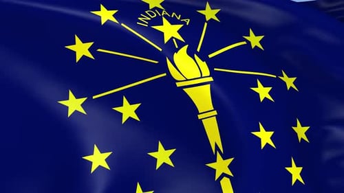 Realistic Waving Flag of Indiana Animation