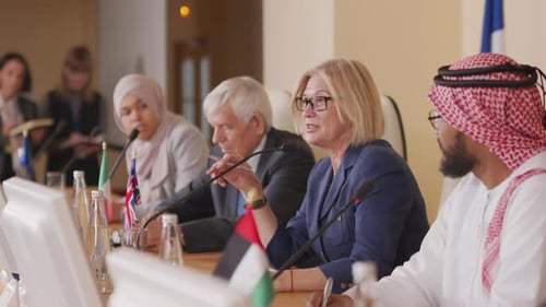 Diverse Professionals Meeting at International Conference