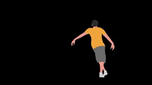 2D Cartoon-Junge tanzen