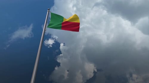 Bandera de Benín ondeando 4K