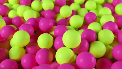 Pile of Yellow and Pink Spheres