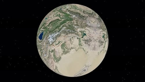 Realistic 3D Earth Globe Spinning in Space Animation