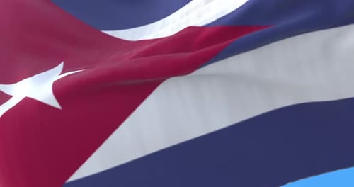 Realistic Waving Cuban Flag Animation Loop