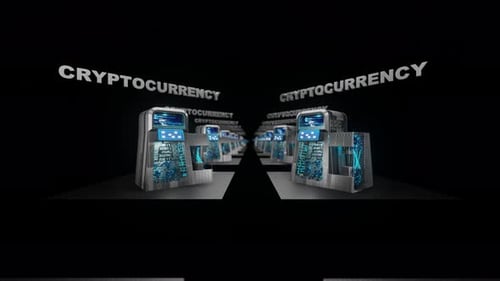 3D-Render-Abbildung Rechenzentrum und Internet