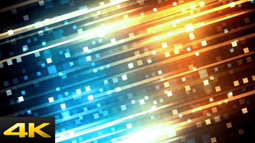 Glowing Digital Lines and Squares Motion Background